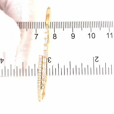 18K Baguette and Round Diamond Bangle Yellow Gold