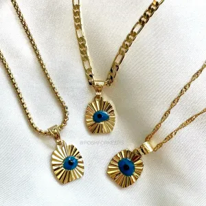 18K GOLD EVIL EYE NECKLACE
