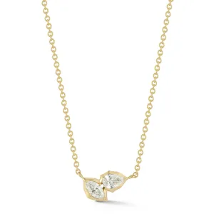 18K Gold "Poppy" Two-Stone Diamond Necklace
