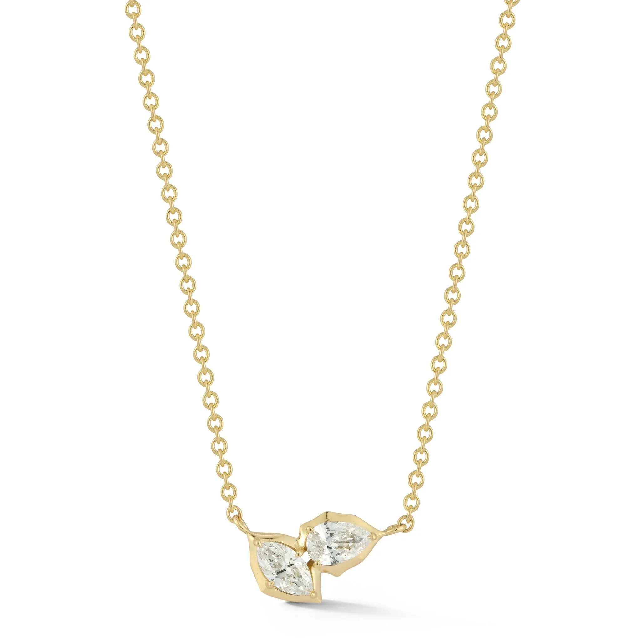 18K Gold "Poppy" Two-Stone Diamond Necklace