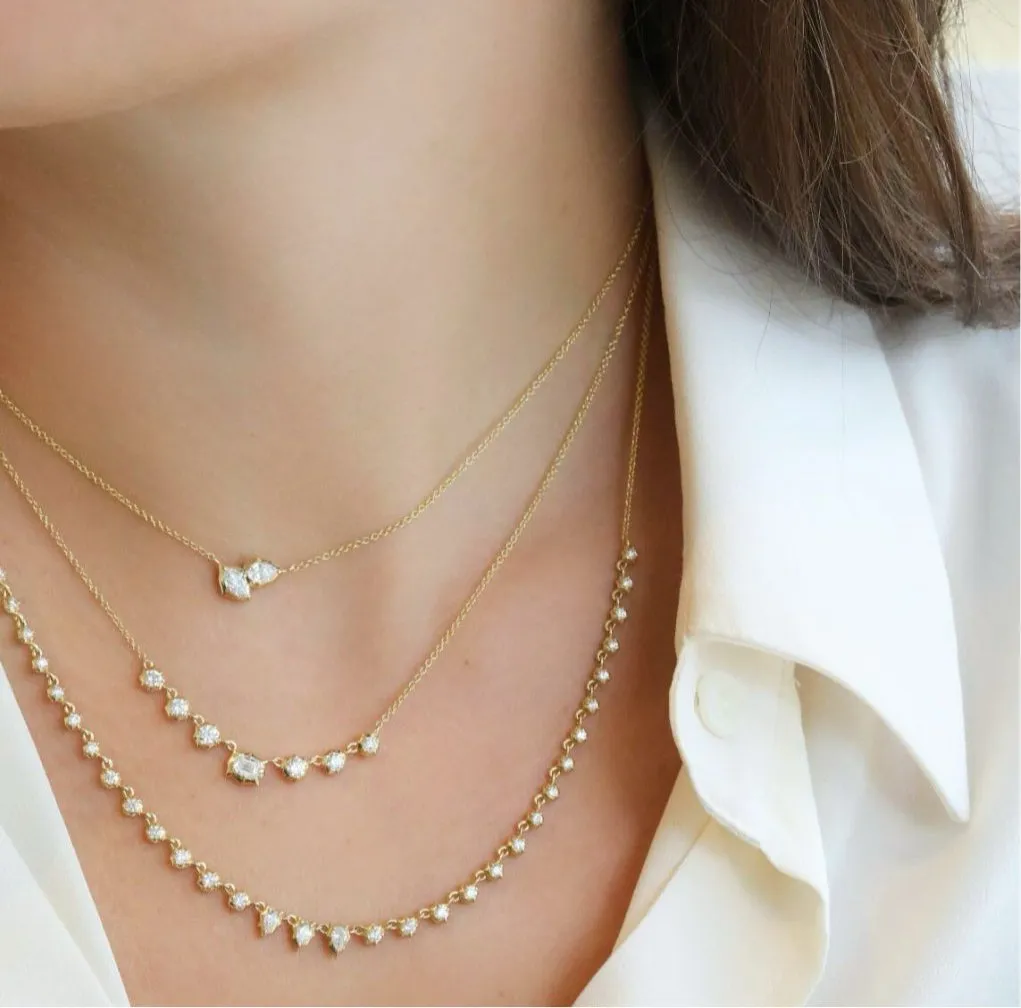 18K Gold "Poppy" Two-Stone Diamond Necklace