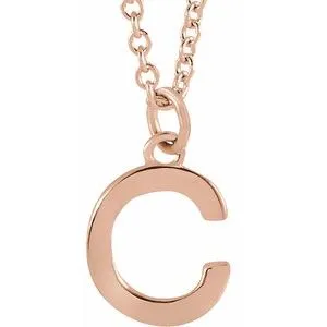 18K Rose Gold-Plated Sterling Silver Initial C Dangle 18" Necklace