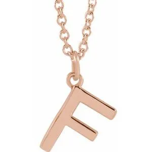 18K Rose Gold-Plated Sterling Silver Initial F  Dangle 16" Necklace