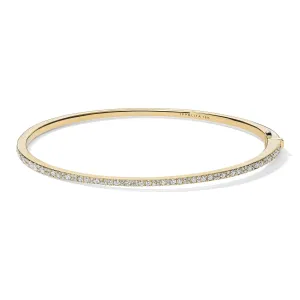 18K Stardust Mixed Pavé Skinny Hinged Bangle with Diamonds