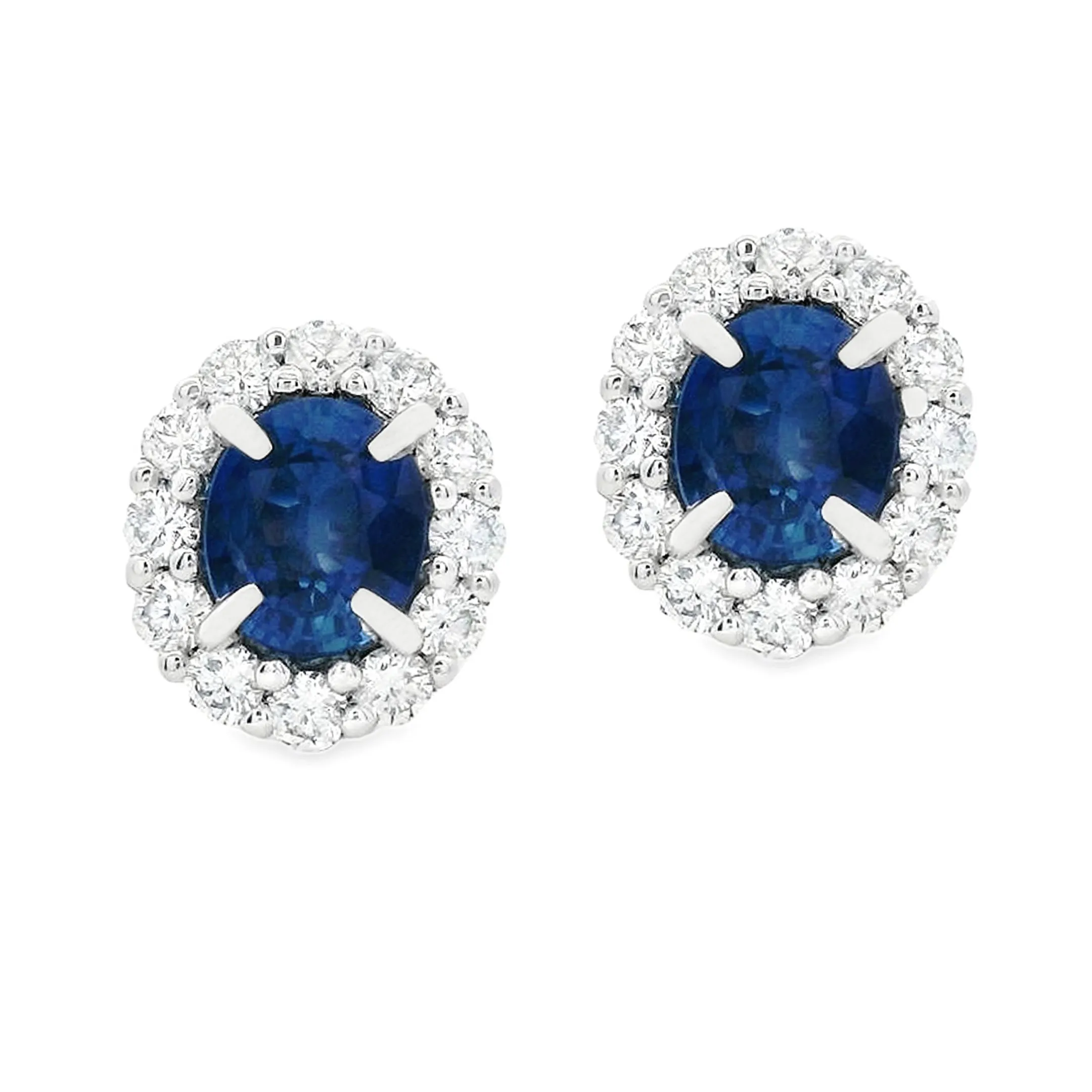 18k White Gold Diamond & Sapphire Earrings