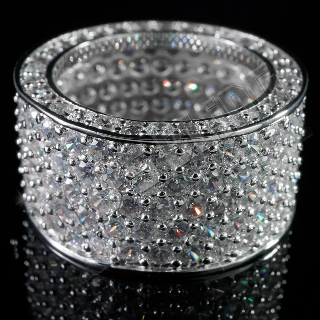 18K White Gold Iced Eternity Wedding Ring