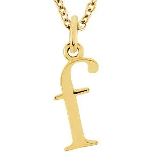 18K Yellow Gold-Plated Sterling Silver Lowercase Initial f 16" Necklace