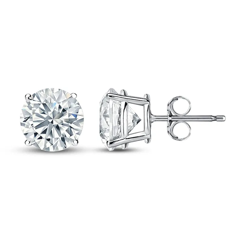 18kt 2.00CT Round Cut Diamond Stud Earrings, 4.00TCW