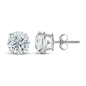 18kt 2.00CT Round Cut Diamond Stud Earrings, 4.00TCW