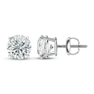 18kt White Gold Diamond Stud Earrings, 3.00TCW