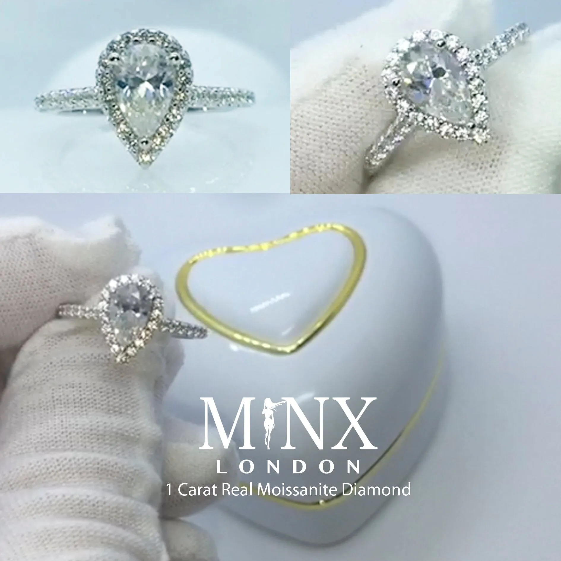1ct | Engagement Ring | Teardrop Engagement Ring | Womens Wedding Ring | Moissanite Ring | Moissanite Engagement Ring | Pear Engagement Ring