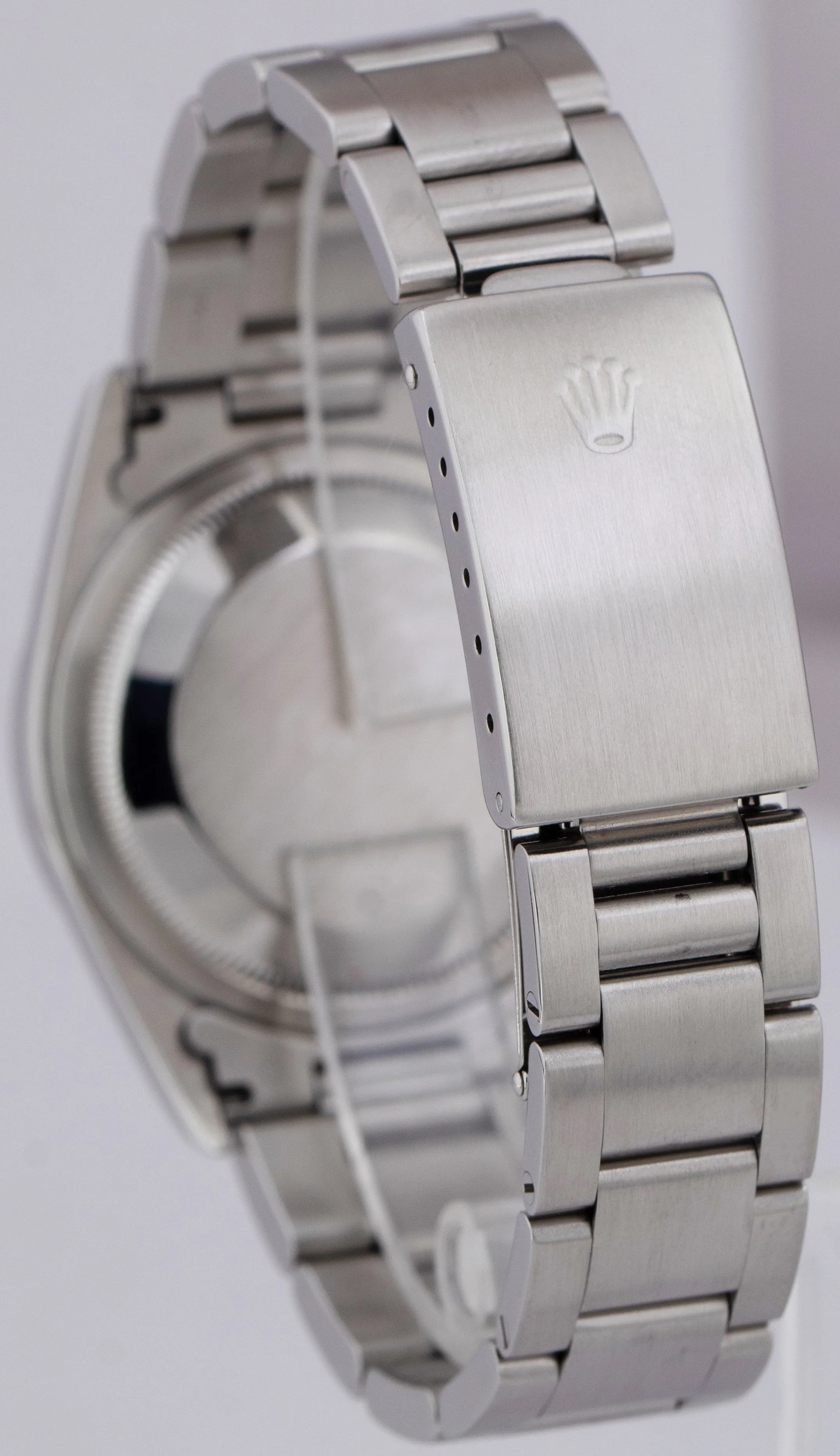 2001 Rolex DateJust 36mm NO-HOLES Silver TAPESTRY Stainless Watch 16220 B P