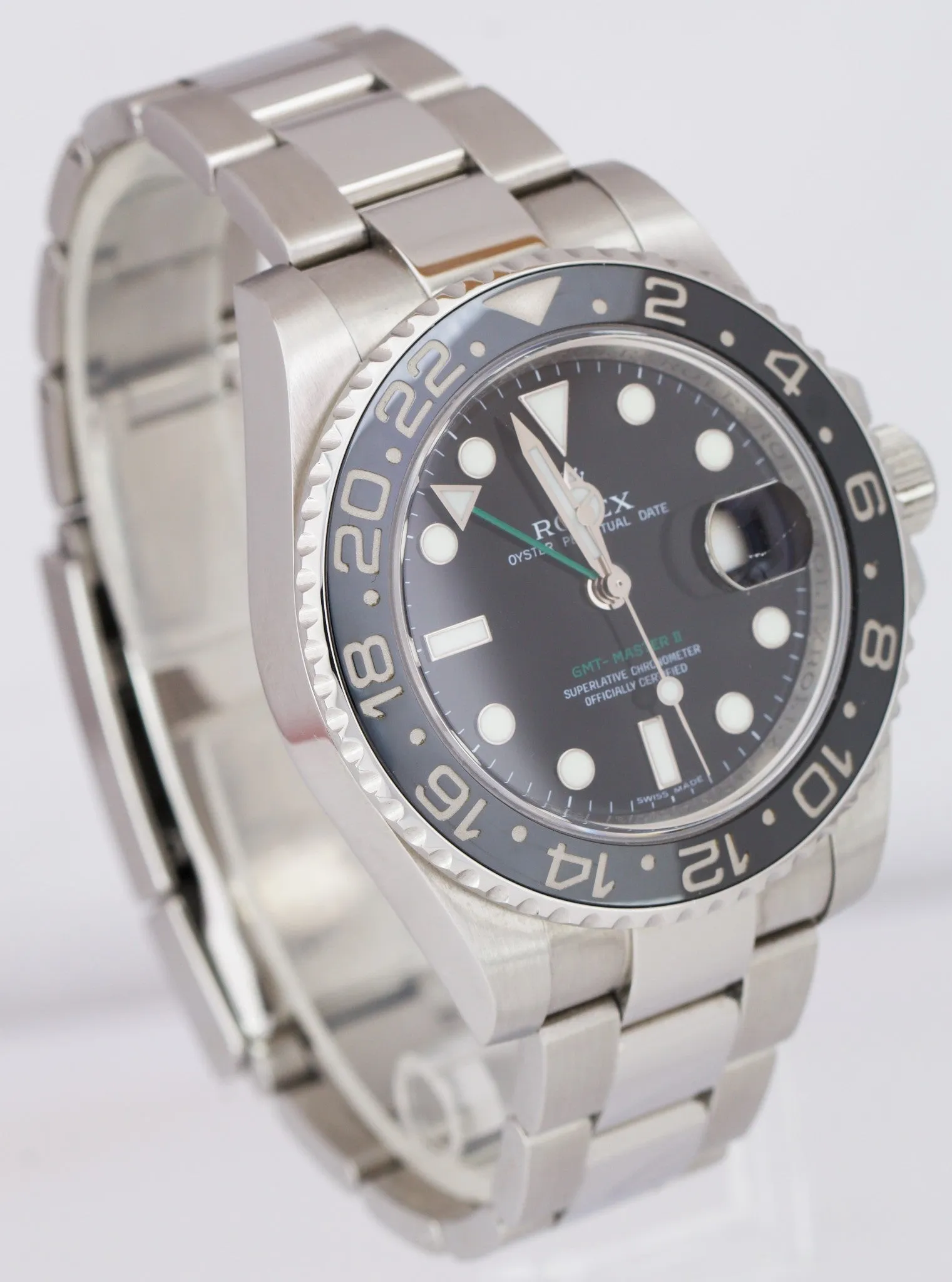 2014 Rolex GMT-Master II Stainless Steel Black 40mm Ceramic Watch 116710 LN B P