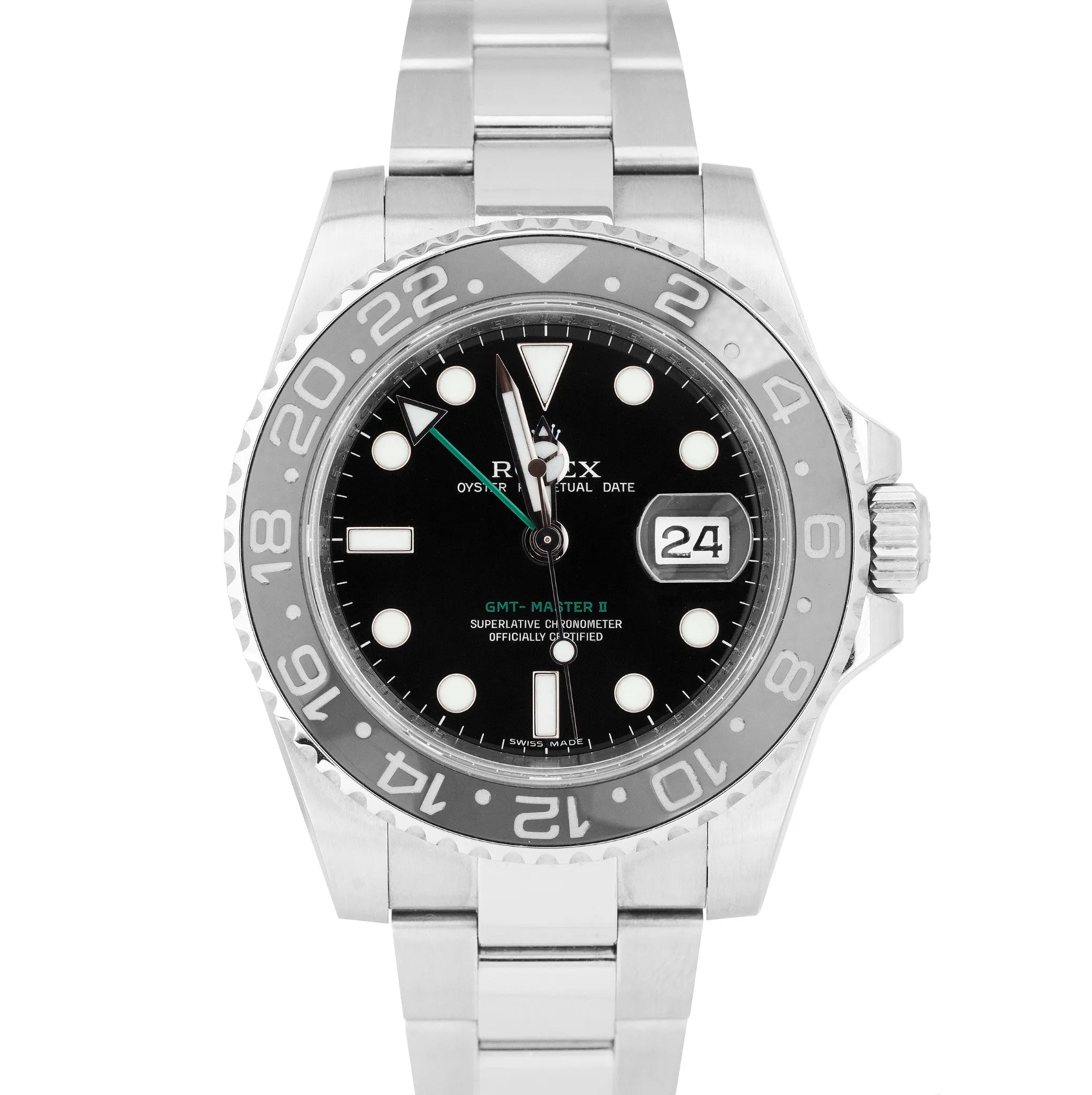 2014 Rolex GMT-Master II Stainless Steel Black 40mm Ceramic Watch 116710 LN B P