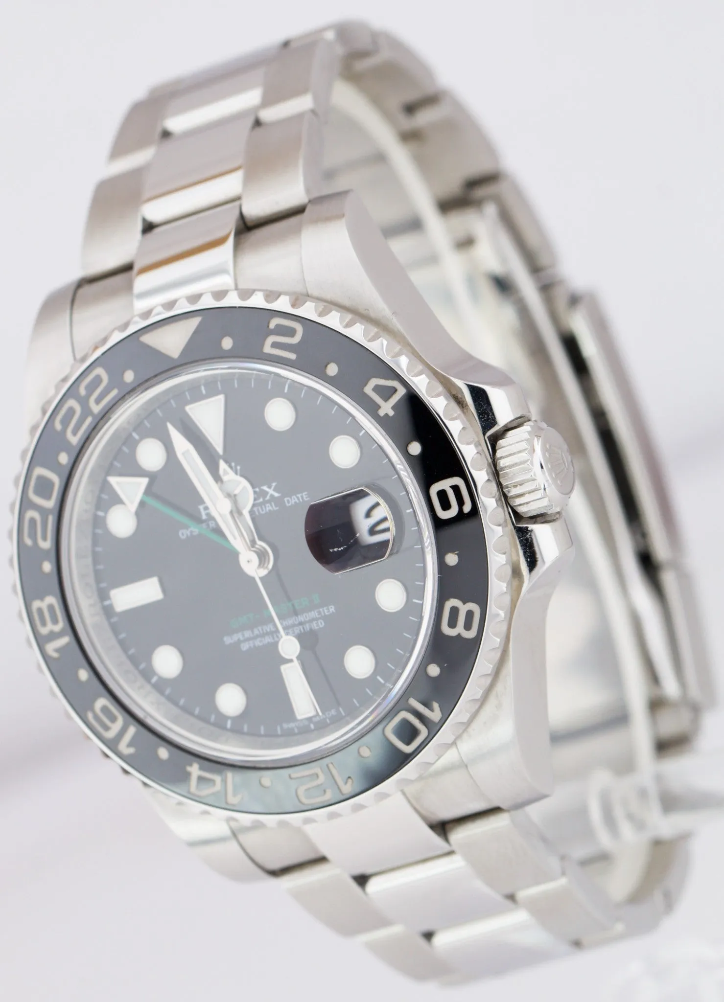 2014 Rolex GMT-Master II Stainless Steel Black 40mm Ceramic Watch 116710 LN B P