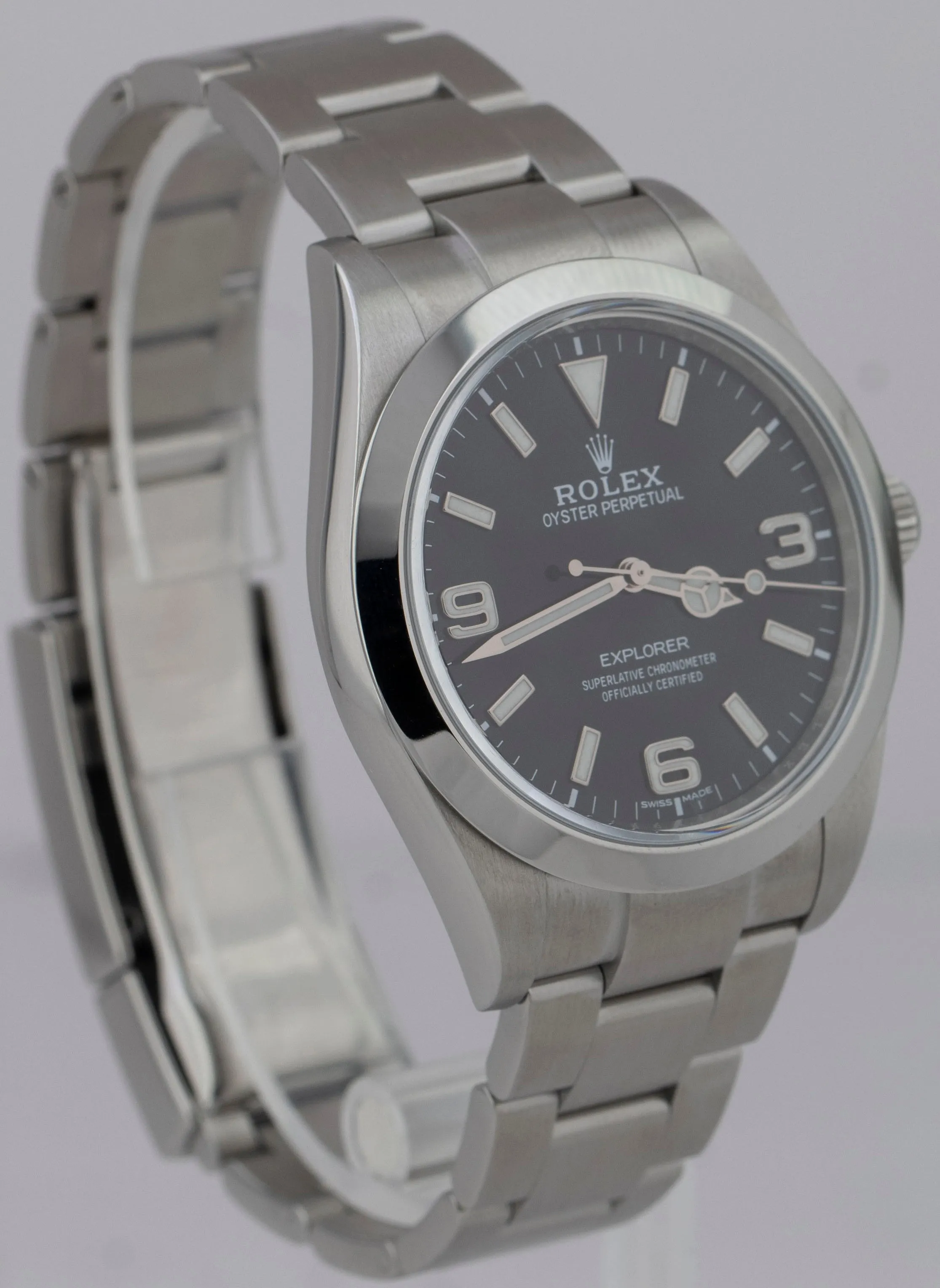 2019 PAPERS Rolex Explorer I Black 3-6-9 FULL LUME MK2 39mm 214270 Watch B P
