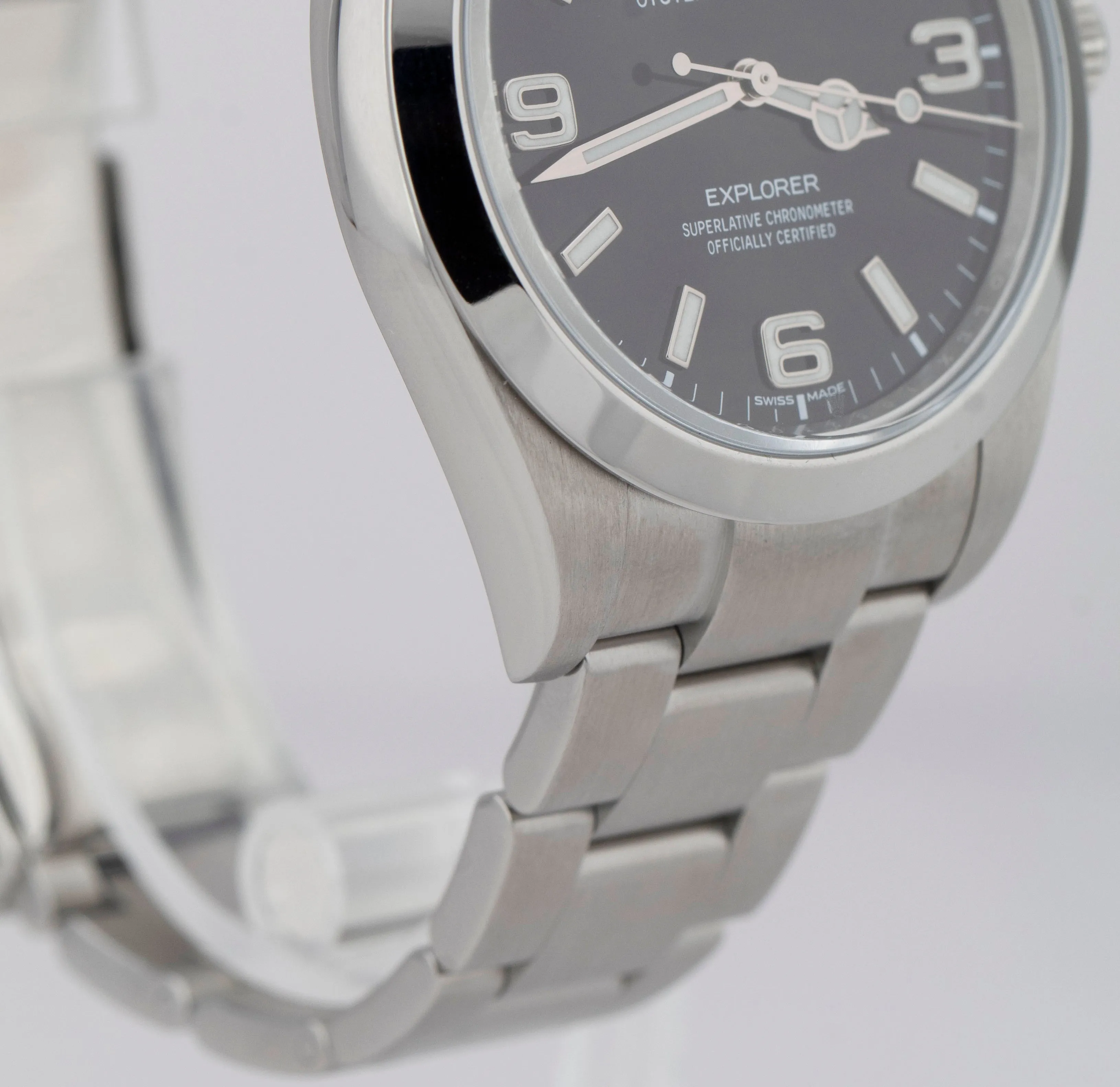 2019 PAPERS Rolex Explorer I Black 3-6-9 FULL LUME MK2 39mm 214270 Watch B P