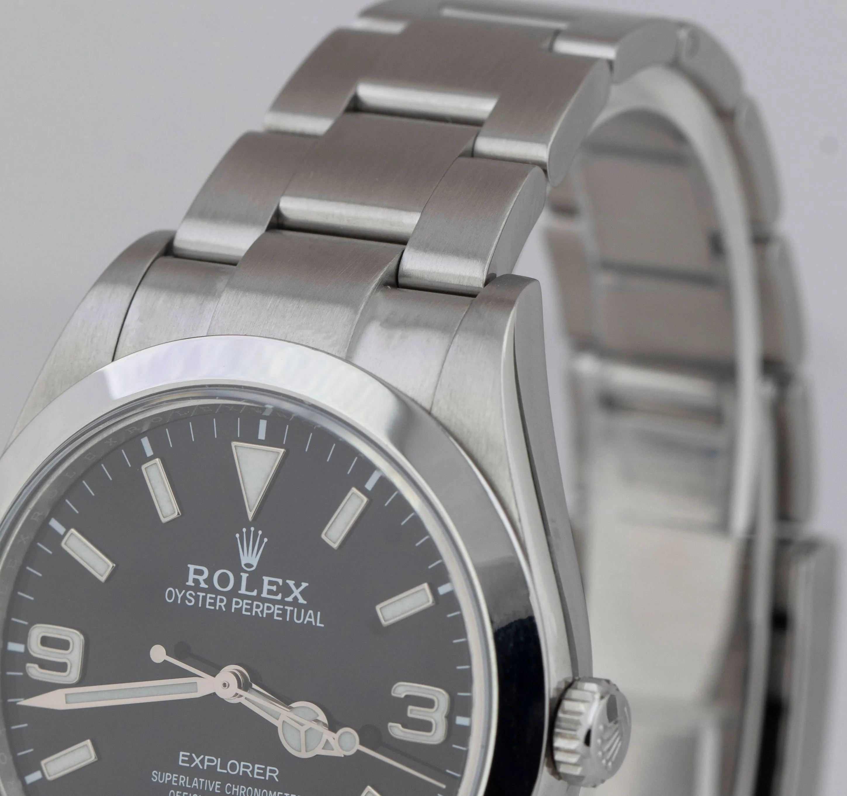 2019 PAPERS Rolex Explorer I Black 3-6-9 FULL LUME MK2 39mm 214270 Watch B P