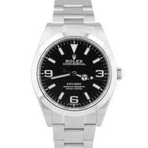 2019 PAPERS Rolex Explorer I Black 3-6-9 FULL LUME MK2 39mm 214270 Watch B P