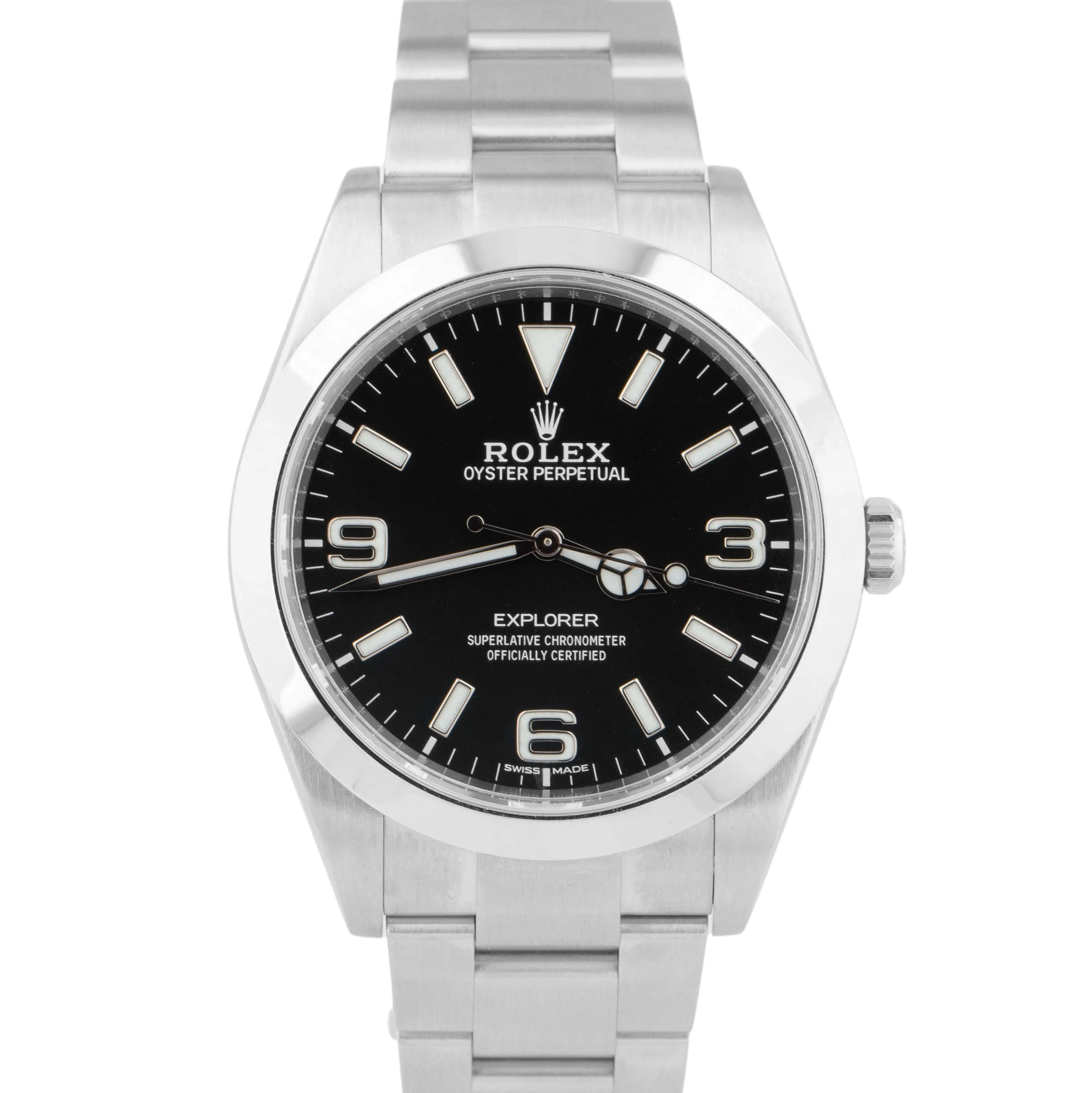 2019 PAPERS Rolex Explorer I Black 3-6-9 FULL LUME MK2 39mm 214270 Watch B P