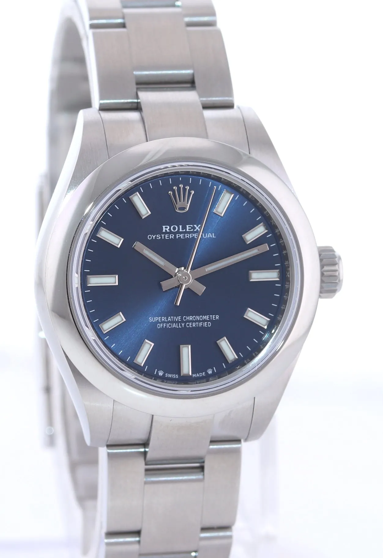 2020 PAPERS Ladies Rolex Oyster Perpetual 276200 26mm Steel Blue Watch Box