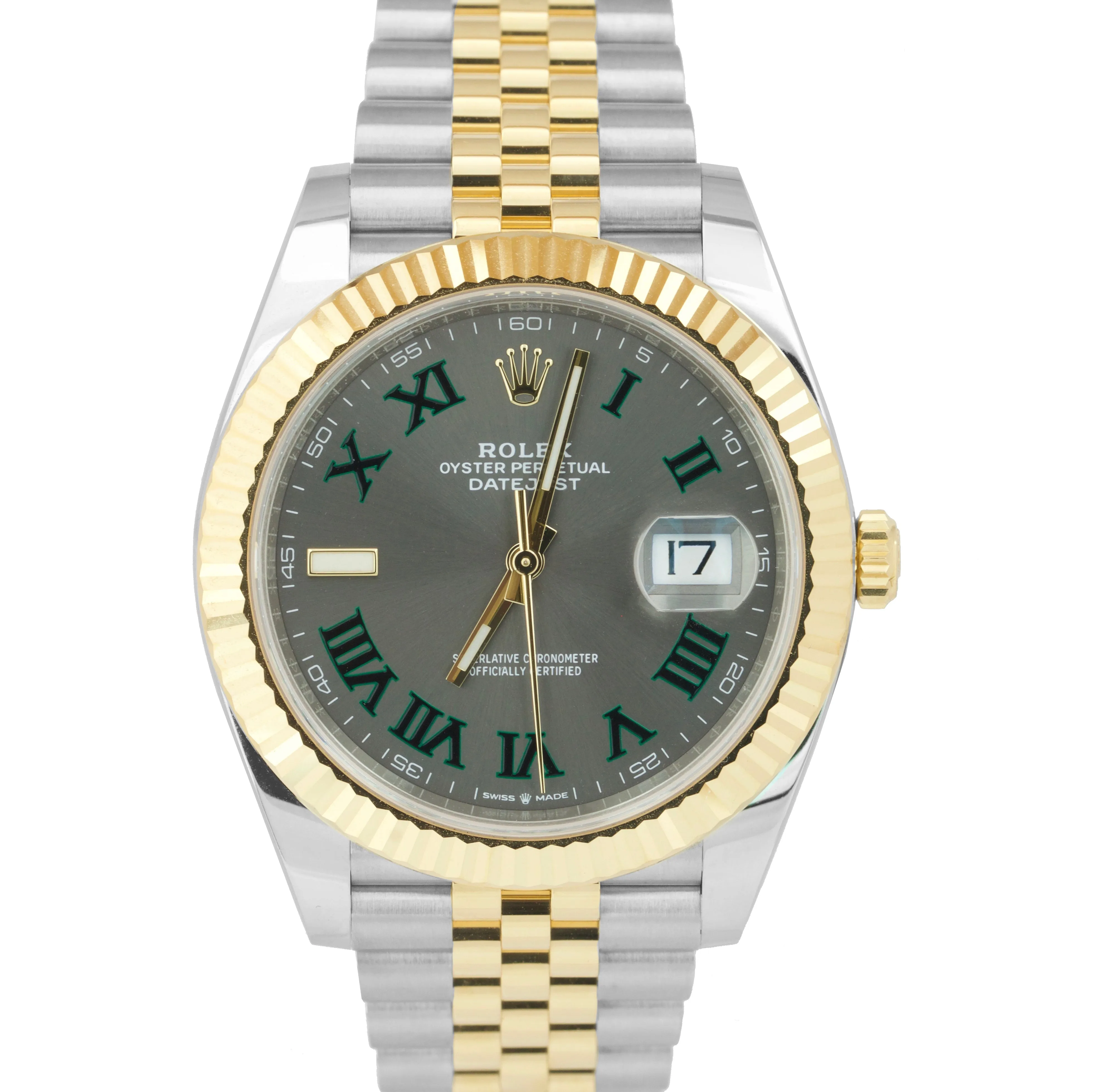 2021 Rolex DateJust 41 126333 Wimbledon Two-Tone Gold Steel 41mm Jubilee Watch