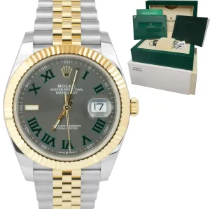 2021 Rolex DateJust 41 126333 Wimbledon Two-Tone Gold Steel 41mm Jubilee Watch