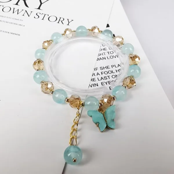 2022 New Korean Flowers Daisy Bracelets Bohemian Colorful Crystal Beaded Bracelet Handmade Elastic Rope Women Pulseira Jewelry
