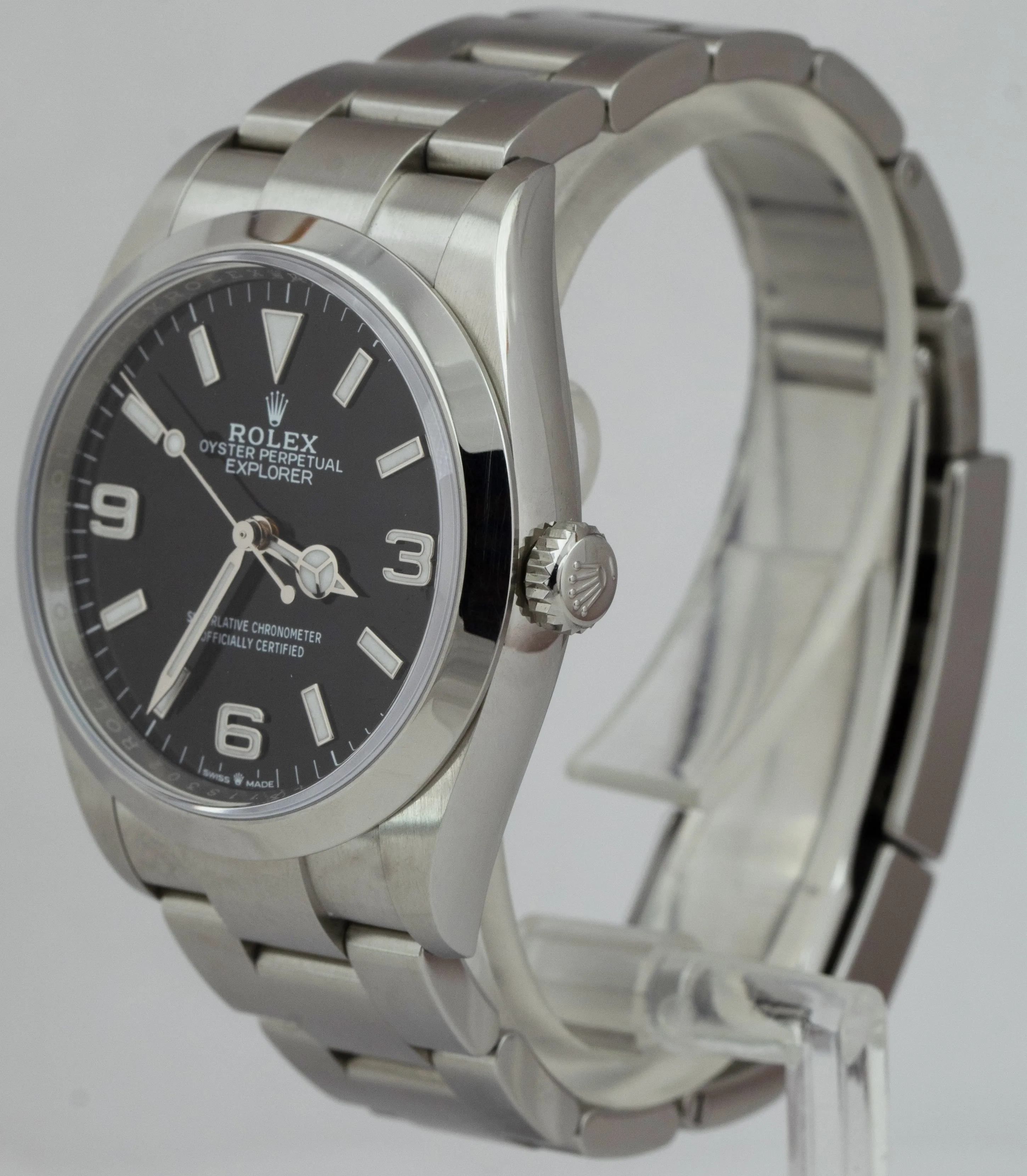 2022 Rolex Explorer I Black 36mm Stainless Steel Oyster Watch 124270 BOX PAPERS