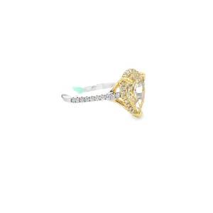 2.25CTW Yellow Pear Shape Engagement Ring