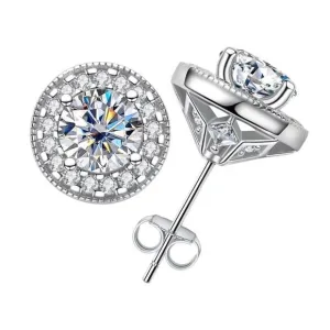 2.4 Ctw Round Diamond Vintage Stud Earrings
