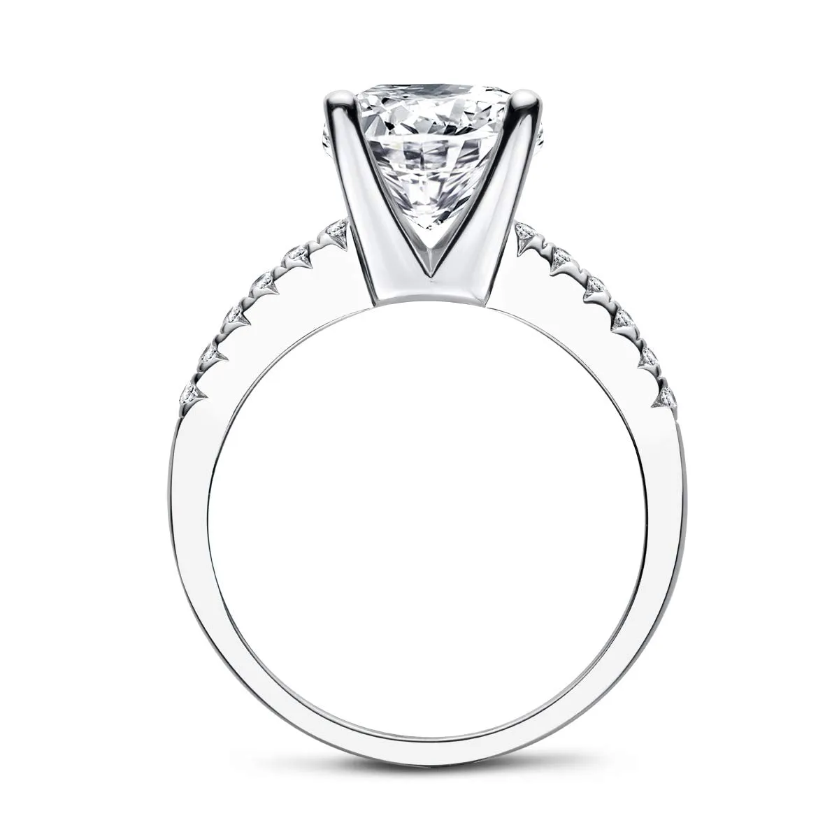 2CT Round Engagement CZ Ring