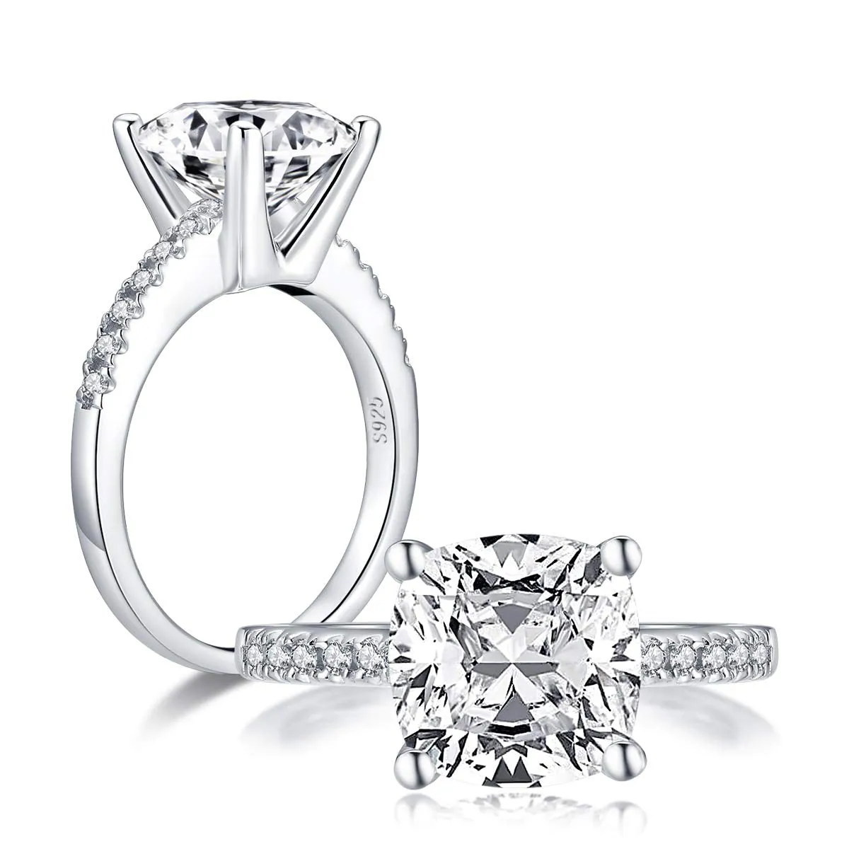 2CT Round Engagement CZ Ring