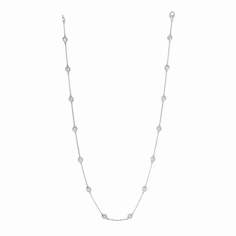 3 POINTER 14 SECTION 18″ DIAMOND NECKLACE 14K GOLD (0.5 CTW)