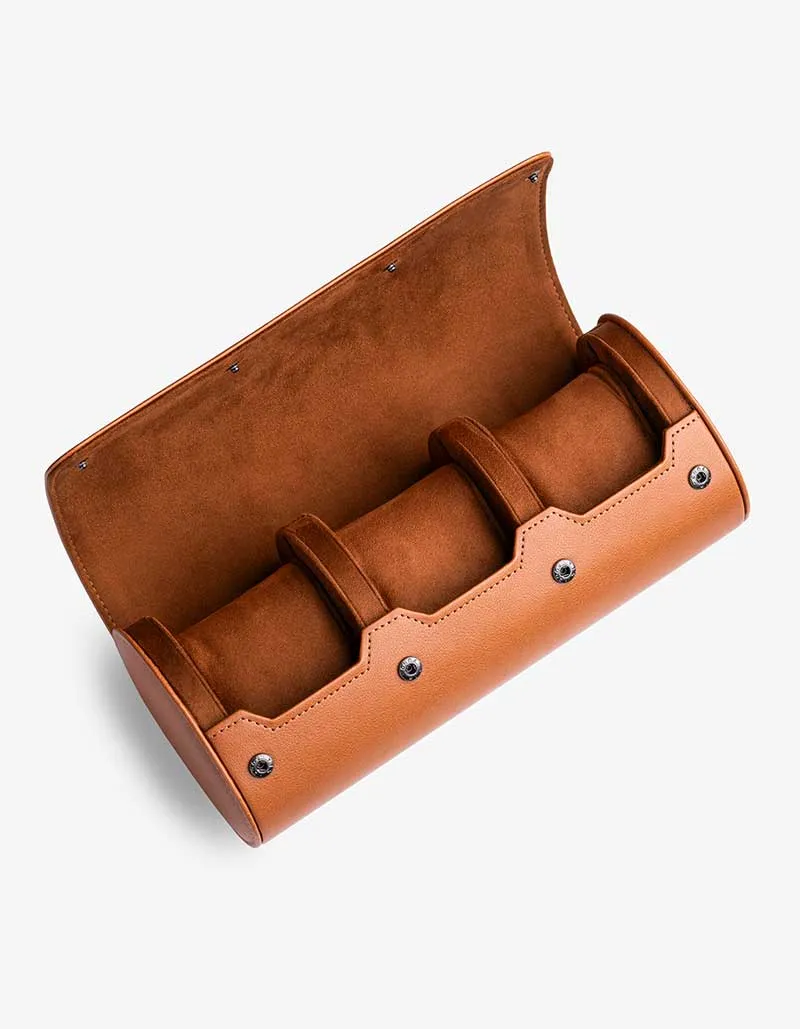 3 Slot Watch Roll - Brown
