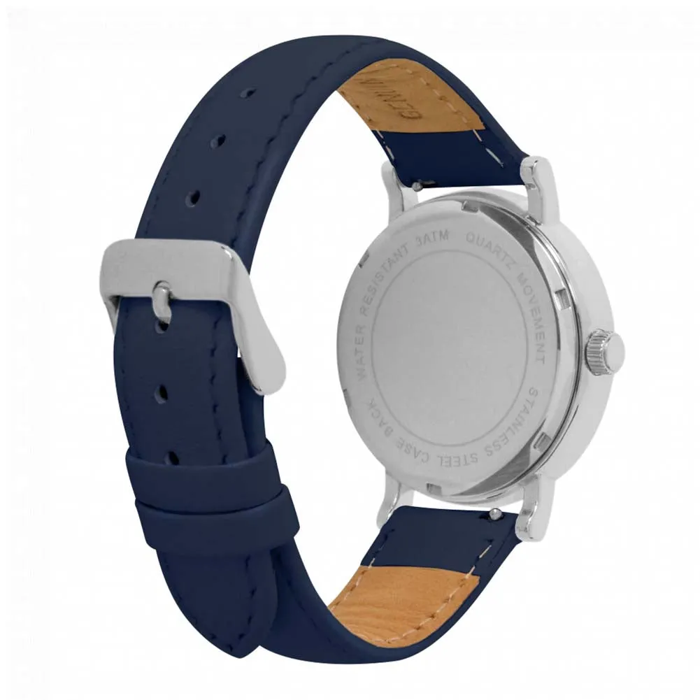 38mm Silver/Blue Watch