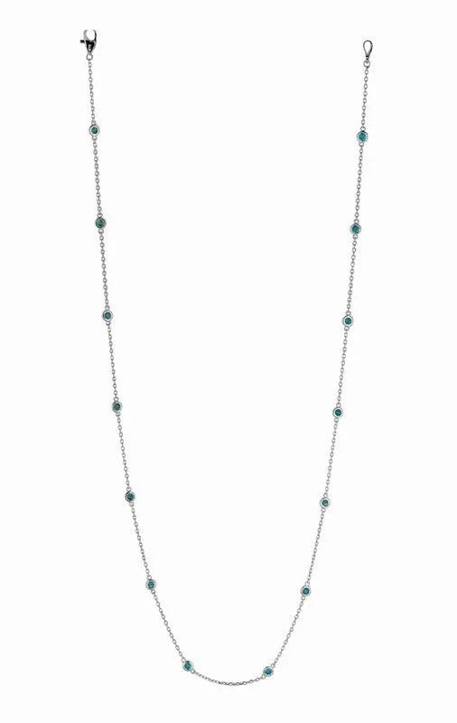 5 POINTER 14 SECTION 18″ BLUE DIAMOND NECKLACE 14K GOLD (0.75 CTW)
