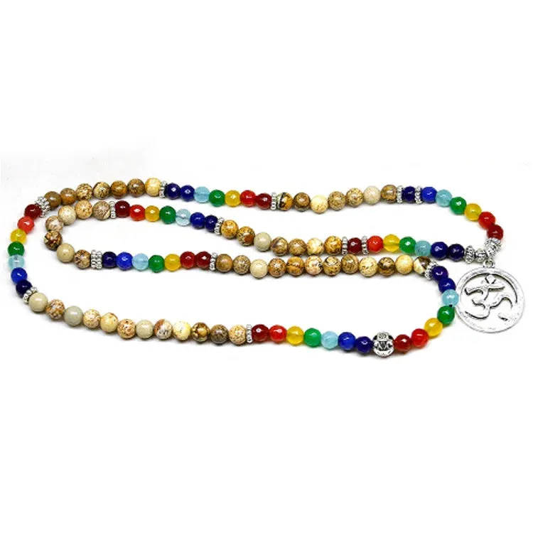 6mm Beads Tiger Eye 7 Chakra Mala Bracelets