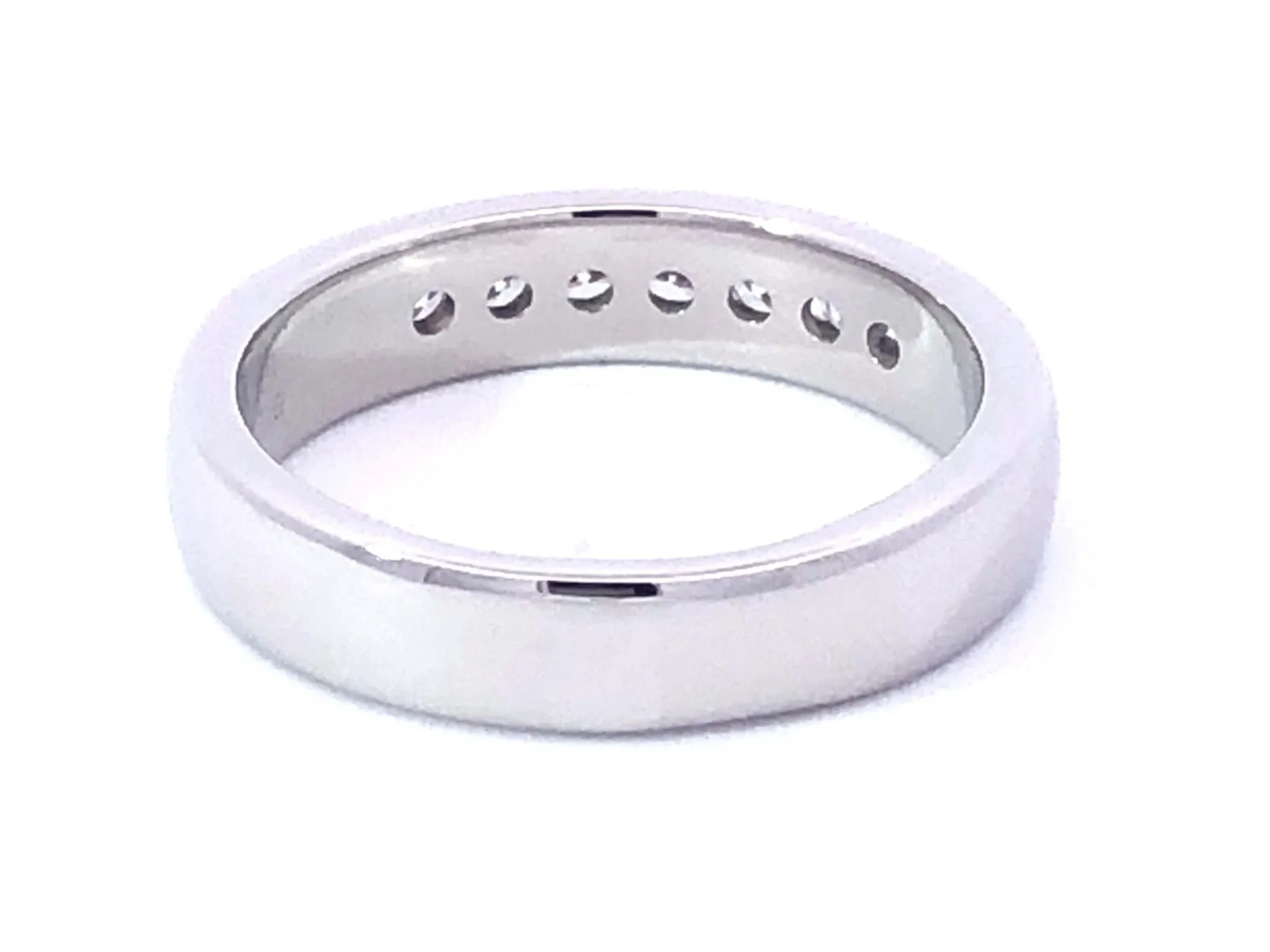 7 Diamond Channel Set Platinum Wedding Band Ring 5mm