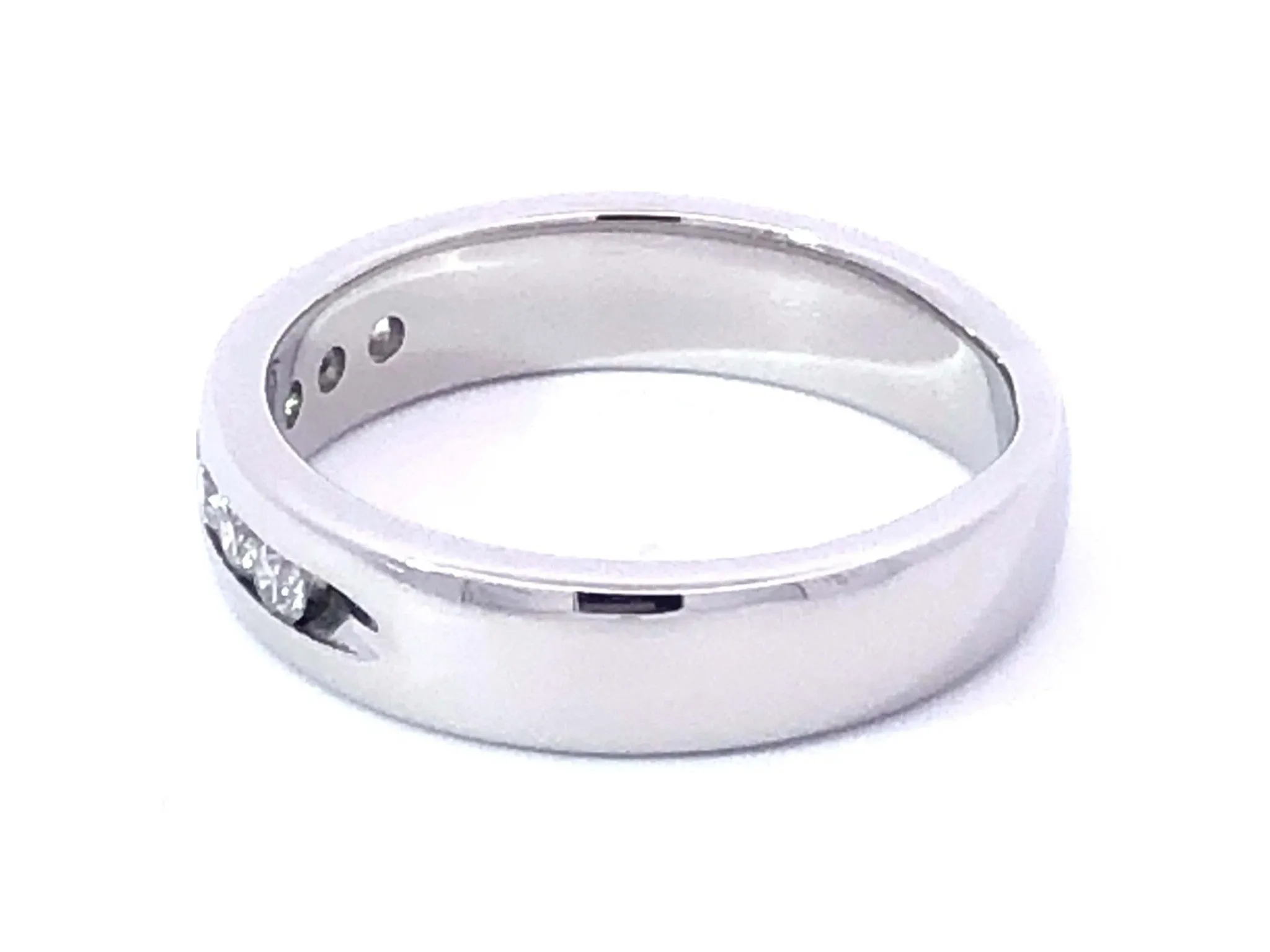 7 Diamond Channel Set Platinum Wedding Band Ring 5mm