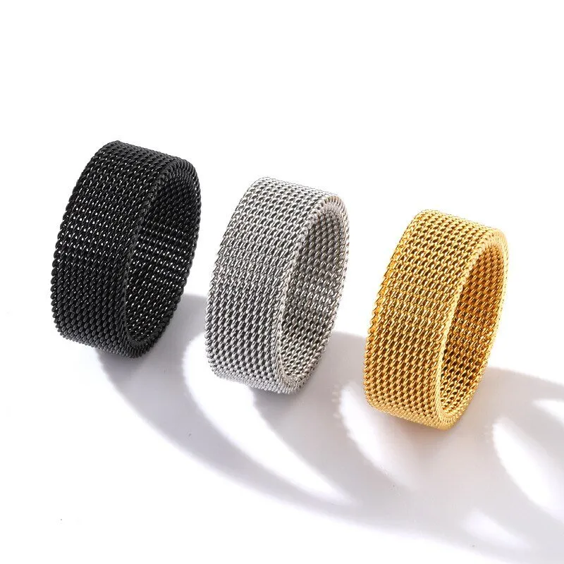 8mm Yellow gold Ring for Women Wedding Gift Jewelry