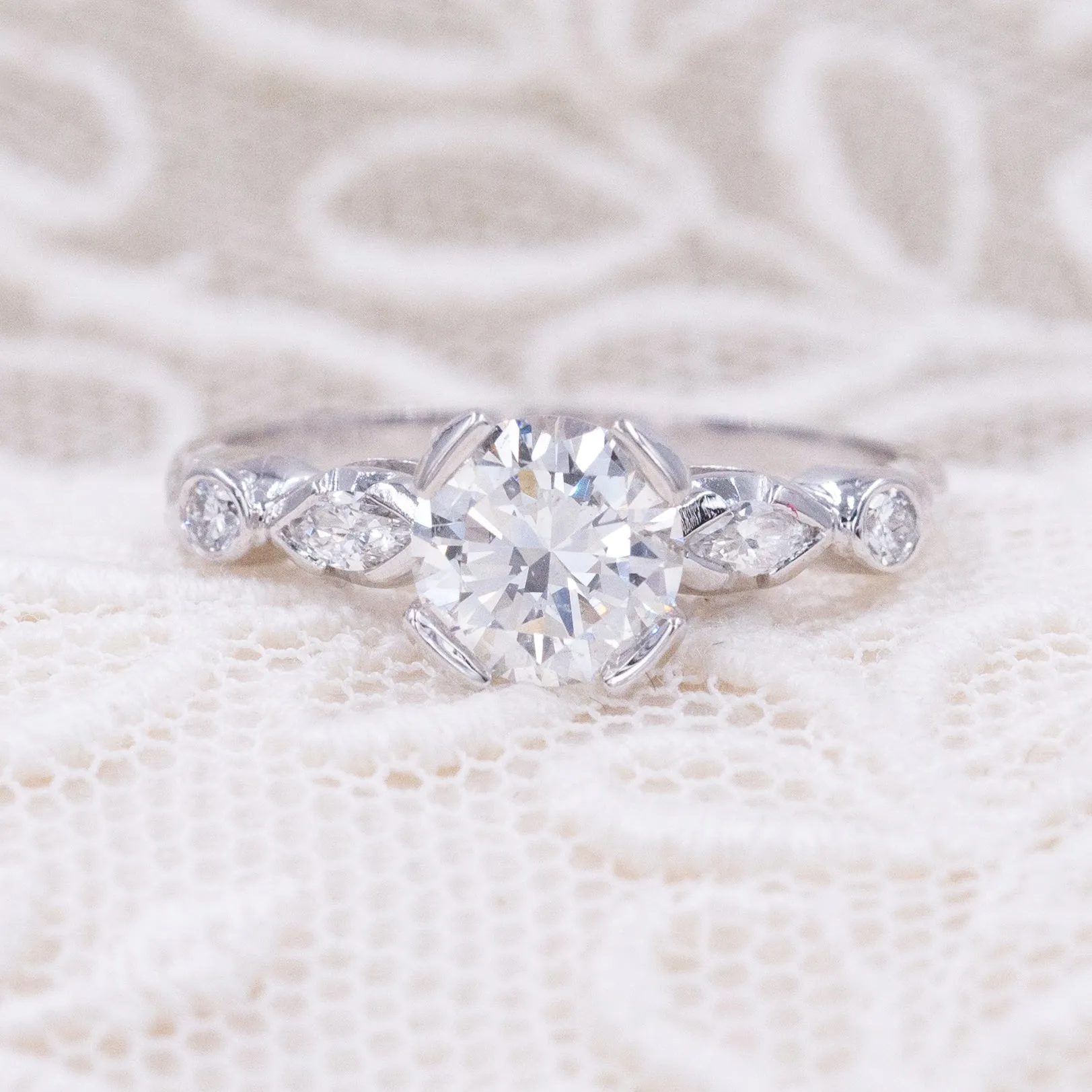 .91 Carat Transitional-Cut Diamond Ring C. 1930s