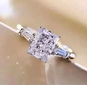 925 Sterling Silver Rhinestone Wedding Engagement Ring Size 6-7