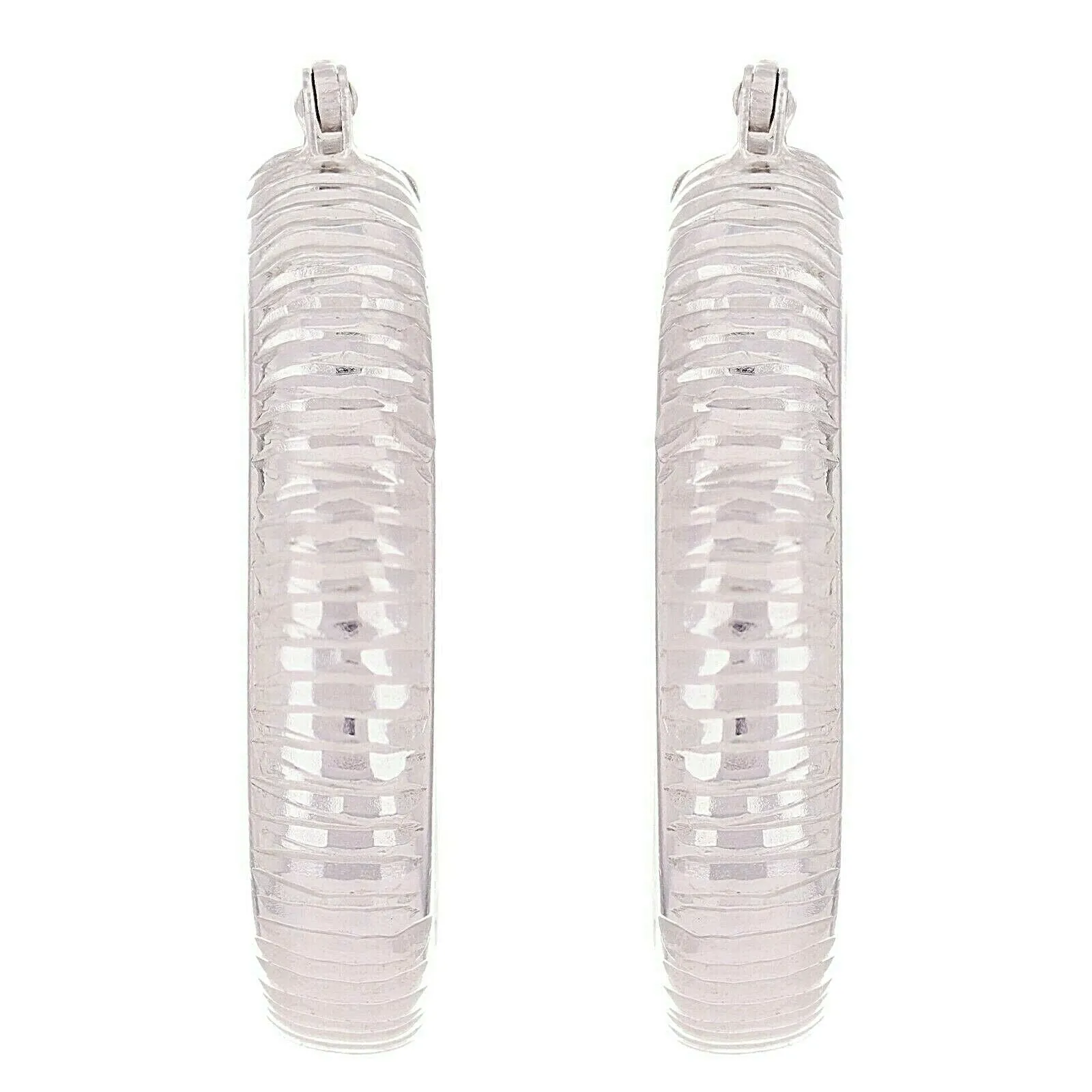 925 Sterling Silver Solid Round Hoop Loop Earrings 1" 5mm 5.2 grams