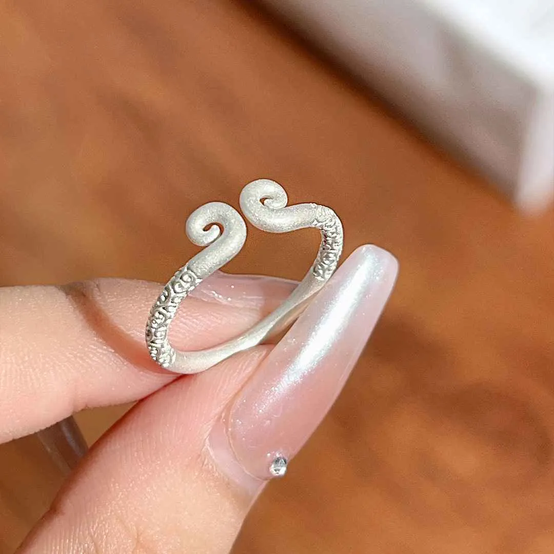 999 Sterling Silver Black Myth Wukong Matching Couple Rings, Polished/Matte/Antique Finishes, Monkey King Ring, Eternal Love Ring