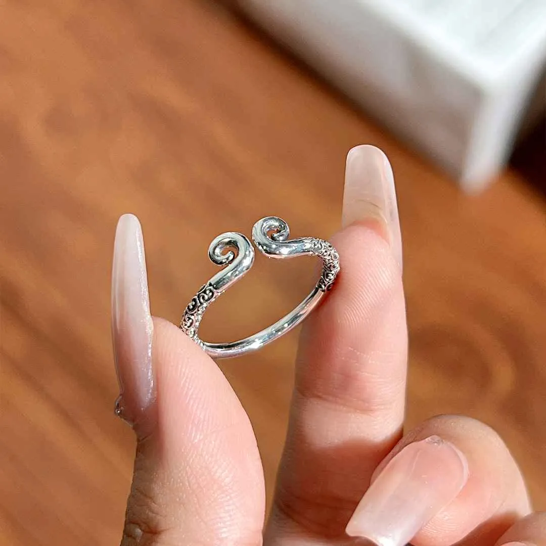 999 Sterling Silver Black Myth Wukong Matching Couple Rings, Polished/Matte/Antique Finishes, Monkey King Ring, Eternal Love Ring