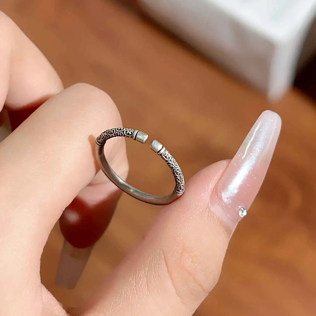 999 Sterling Silver Black Myth Wukong Matching Couple Rings, Polished/Matte/Antique Finishes, Monkey King Ring, Eternal Love Ring