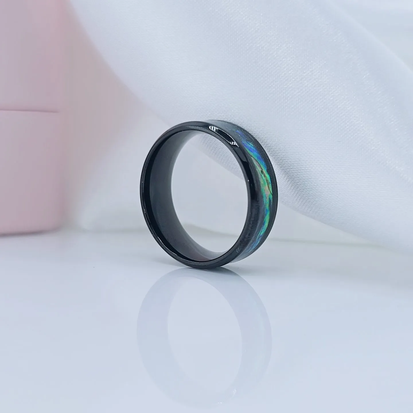Abalone Shell Men's Titanium Wedding Band