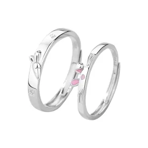 Adorable Carrot & Rabbit Matching Rings