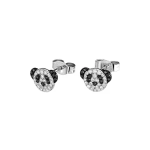 Adorable Panda Diamond Accent Stud Earrings
